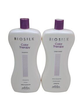 Biosilk Color Therapy Shampoo & Conditioner Set Color Treated Hair Jumbo 34oz ea
